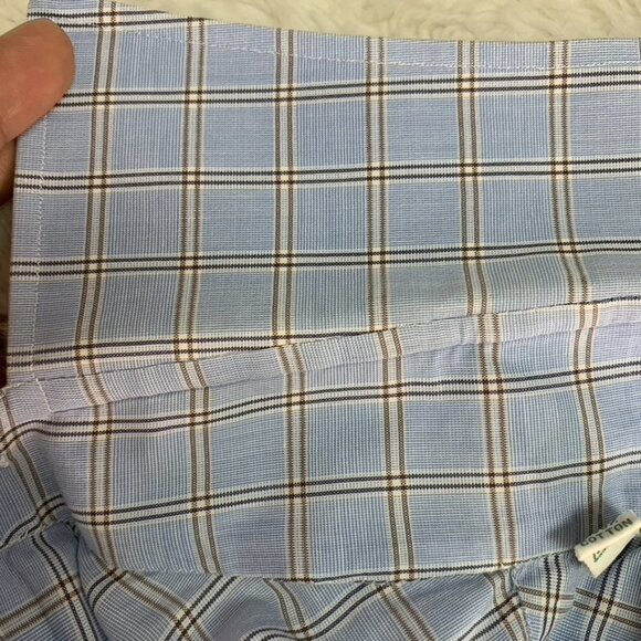 Borrelli Napoli Men's Blue Plaid Long Sleeve Button Down Shirt Size 15 1/2 - Picture 13 of 16